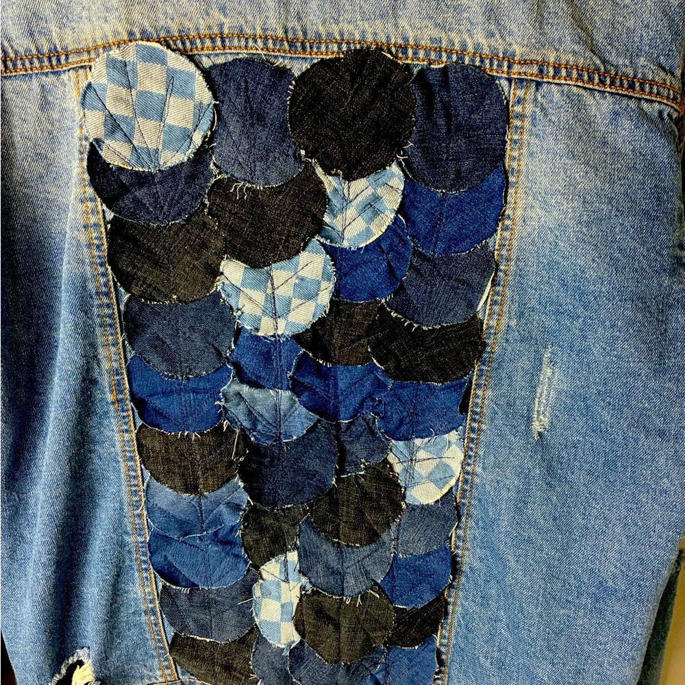 Black Label Denim Jacket Punk Rock Unique patchwork denim jacket DIY!